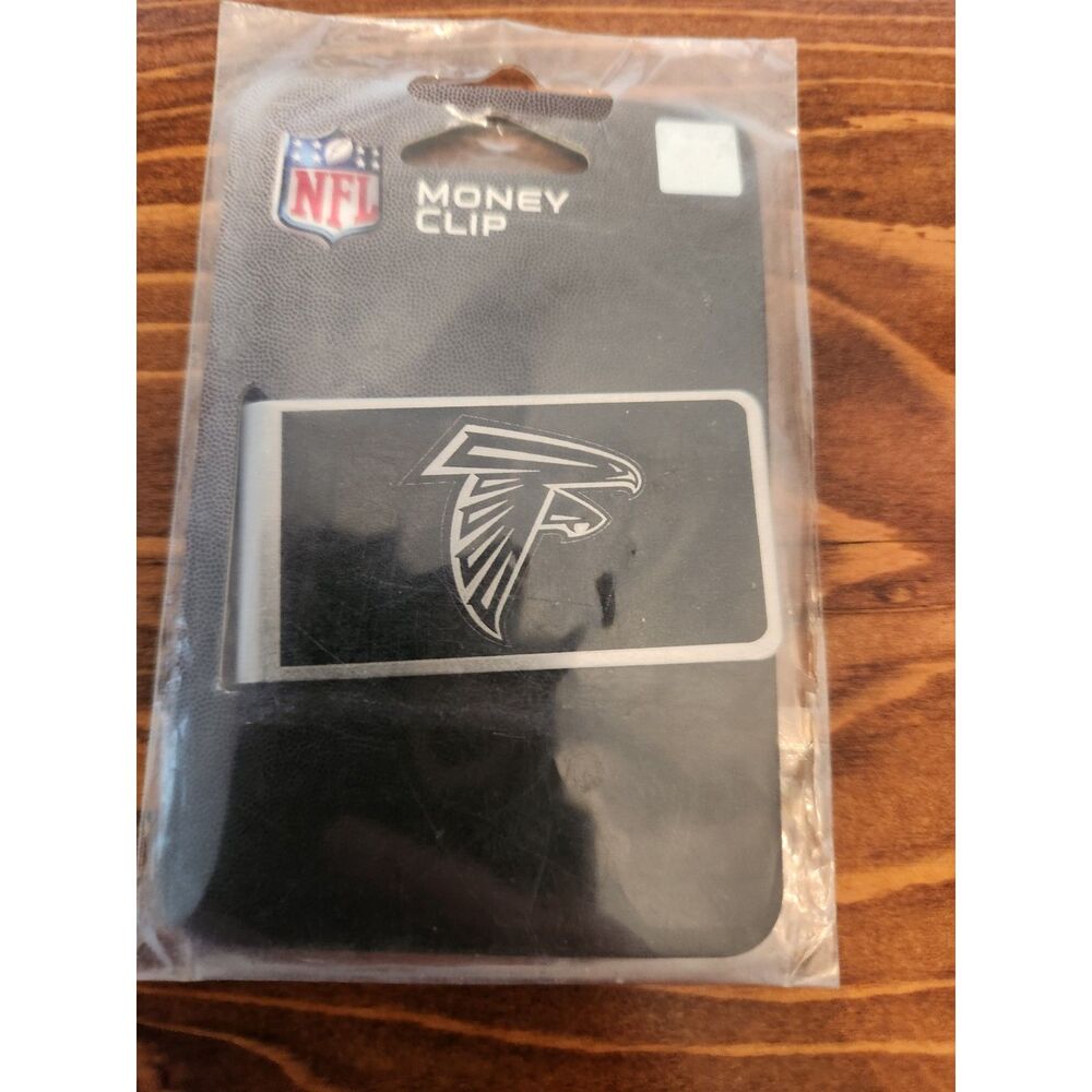 Atlanta Falcons Money Clip Black and Steel Minimalist Wallet NWT NFL Football